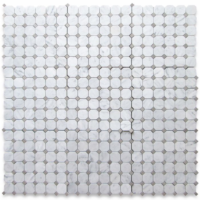 ☆☆tomoco3②☆☆ Carrara White Marble 2 inch Octagon Mosaic Tile w
