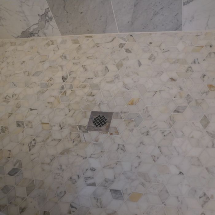 Calacatta Gold Marble 2x3 Illusion 3D Cube Rhombus Diamond Hexagon