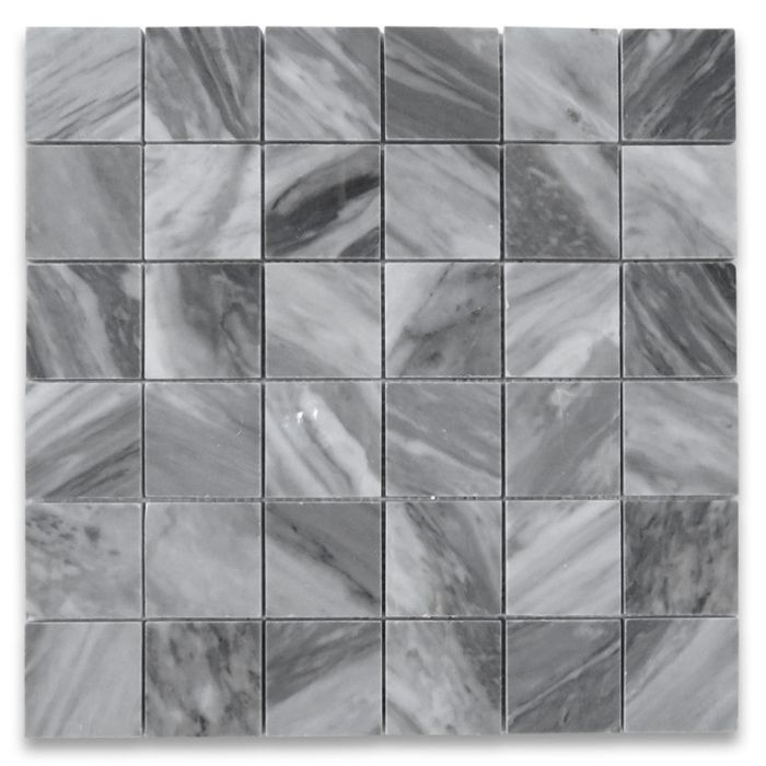 Black Porcelain Mosaic Tile Honed Finish 2x2