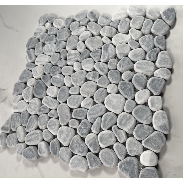 Bardiglio Gray Italian Dark Grey River Rocks Pebble Stone Mosaic