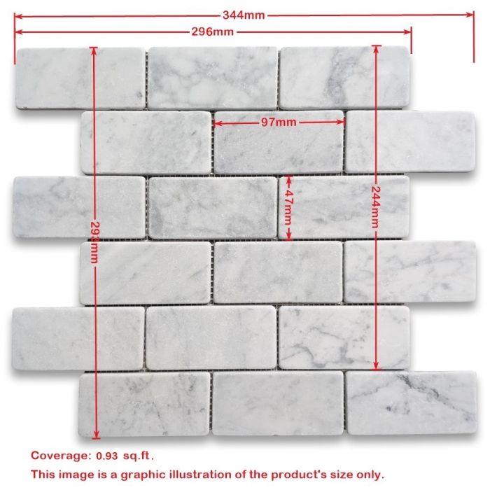 Carrara Marble Tile Italian White Carrera 2x4 Grand Brick