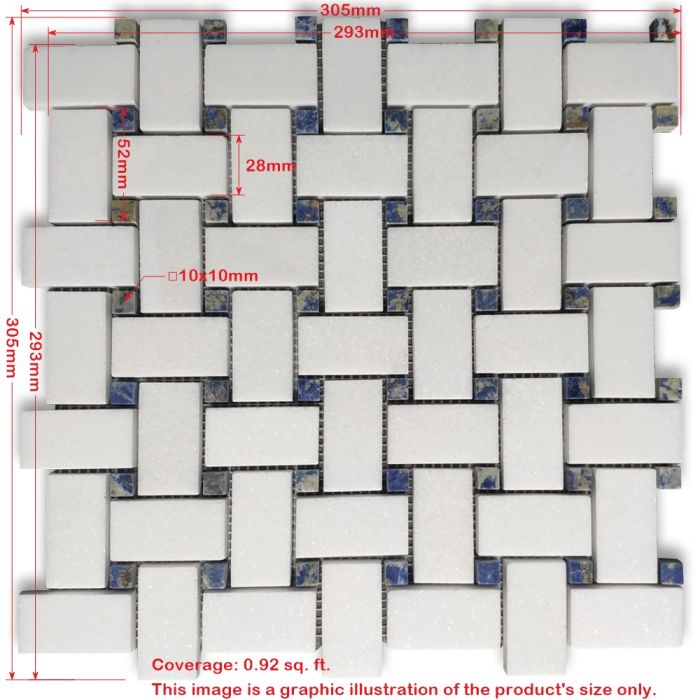 Carrara White Marble 1x2 Basketweave Mosaic Tile w