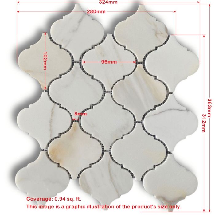 Carrara White Marble Grand Lantern Shaped Arabesque Baroque