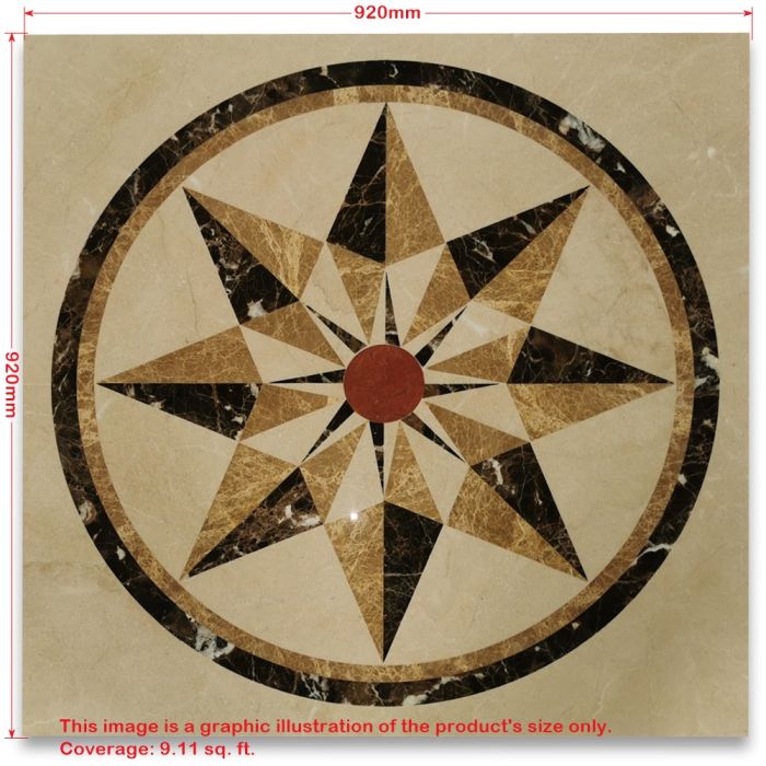 マルコリン・アート・クリスタル 貝殻 M177 Moonstone Charlotte Marble Mosaic Wall Tile - The Tile Shop