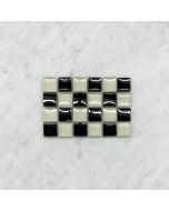White and Black Glass 7/8 Square Mosaic Tile