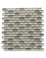 Pink Light Yellow and Beige Glass Brick Mosaic Tile