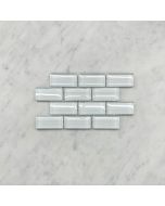 (Sample) Super White Glass 1x2 Brick Mosaic Tile