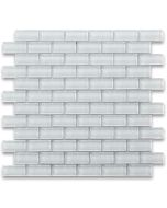 Super White Glass 1x2 Brick Mosaic Tile