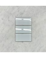 White Glass 2x4 Stacked Mosaic Tile