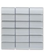 White Glass 2x4 Stacked Mosaic Tile