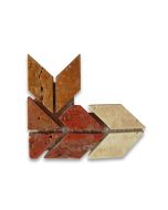 Arrow Gold 2.1x2.3 Marble Mosaic Border Corner Tile Polished