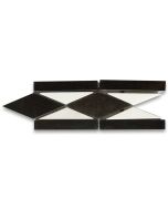 Classic Nero 3x7.9 Marble Mosaic Border Listello Tile Polished