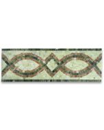 Romanze Green Jade 5.9x17.7 Marble Mosaic Border Listello Tile Polished