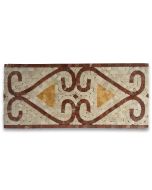 Everlasting Rojo 7.1x15.7 Marble Mosaic Border Listello Tile Polished