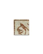 Vine Red Wooden 5.9x5.9 Marble Mosaic Border Corner Tile Polished