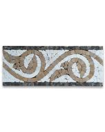 Garden Gold 4x9.8 Marble Mosaic Border Listello Tile Tumbled