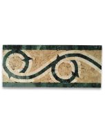 Vine Dark Green 5.1x12 Marble Mosaic Border Listello Tile Polished