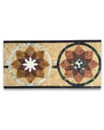 Peony Rojo Gold 7.9x15.7 Marble Mosaic Border Listello Tile Polished