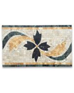 Clover Nero 7.9x13 Marble Mosaic Border Listello Tile Polished