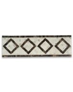 Diamond White 4.3x14.2 Marble Mosaic Border Listello Tile Polished