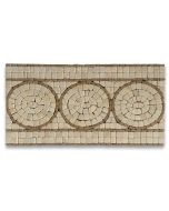 Circle Beige 5.5x10.6 Marble Mosaic Border Listello Tile Tumbled