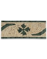 Clover Green 4.7x12 Marble Mosaic Border Listello Tile Polished Tumbled
