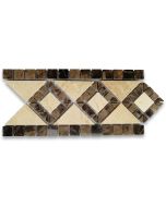 Venice Emperador 4x7.5 Marble Mosaic Border Listello Tile Polished