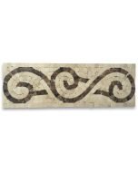 Vine Crema 4x12 Marble Mosaic Border Listello Tile Polished