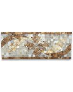 Clover Onyx 4.7x12 Marble Mosaic Border Listello Tile Polished