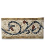 Floral Noce 6x12 Marble Mosaic Border Listello Tile Polished