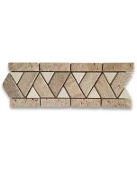 Piza Tan 4.1x11.3 Marble Mosaic Border Listello Tile Tumbled