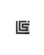 Greek Key Carrara White Nero Marquina Black 3.5x3.5 Marble Mosaic Border Corner Tile Honed