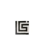 Greek Key Carrara White Nero Marquina Black 3.5x3.5 Marble Mosaic Border Corner Tile Polished