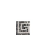 Greek Key Carrara White Bardiglio Gray 3.5x3.5 Marble Mosaic Border Corner Tile Polished