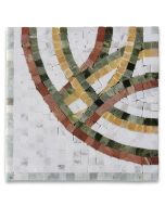 Rainbow Colorful 7.9x7.9 Marble Mosaic Border Corner Tile Polished