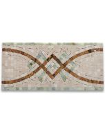 Lovelink Mint 6.3x13.4 Marble Mosaic Border Listello Tile Polished