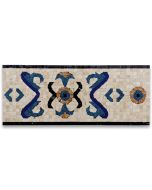 Royal Sapphire 7.1x17.3 Marble Mosaic Border Listello Tile Polished