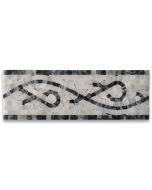 Stretch Bardiglio 4x12 Marble Mosaic Border Listello Tile Honed