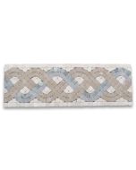 Triple Rope Verde 4x12 Marble Mosaic Border Tumbled