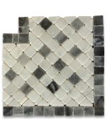 Inca Sky 3.25x3.25 Marble Mosaic Border Corner Tile Tumbled