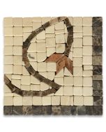 Edera Sienna 4x4 Marble Mosaic Border Corner Tile Tumbled