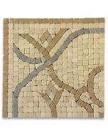 Carina Beige 7-1/2x7-1/2 Marble Mosaic Border Corner Tumbled