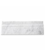 (Sample) Carrara White Marble 4x12 Baseboard Crown Molding Honed