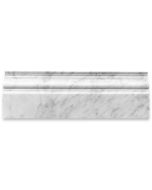 (Sample) Carrara White Marble 4x12 Baseboard Crown Molding Polished