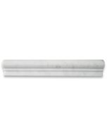 (Sample) Carrara White Marble 2x12 Chair Rail Bullnose Trim Molding Honed