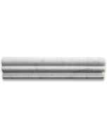 Carrara White 2-1/2x12 Chair Rail Trim Molding Honed