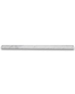 (Sample) Carrara White Marble 5/8x12 Pencil Liner Trim Molding Honed