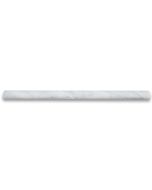 (Sample) Carrara White Marble 3/4x12 Pencil Liner Trim Molding Honed