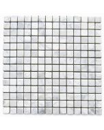 Carrara White 3/4x3/4 Square Mosaic Tile Tumbled