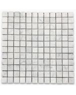 Carrara White 1x1 Square Mosaic Tile Tumbled